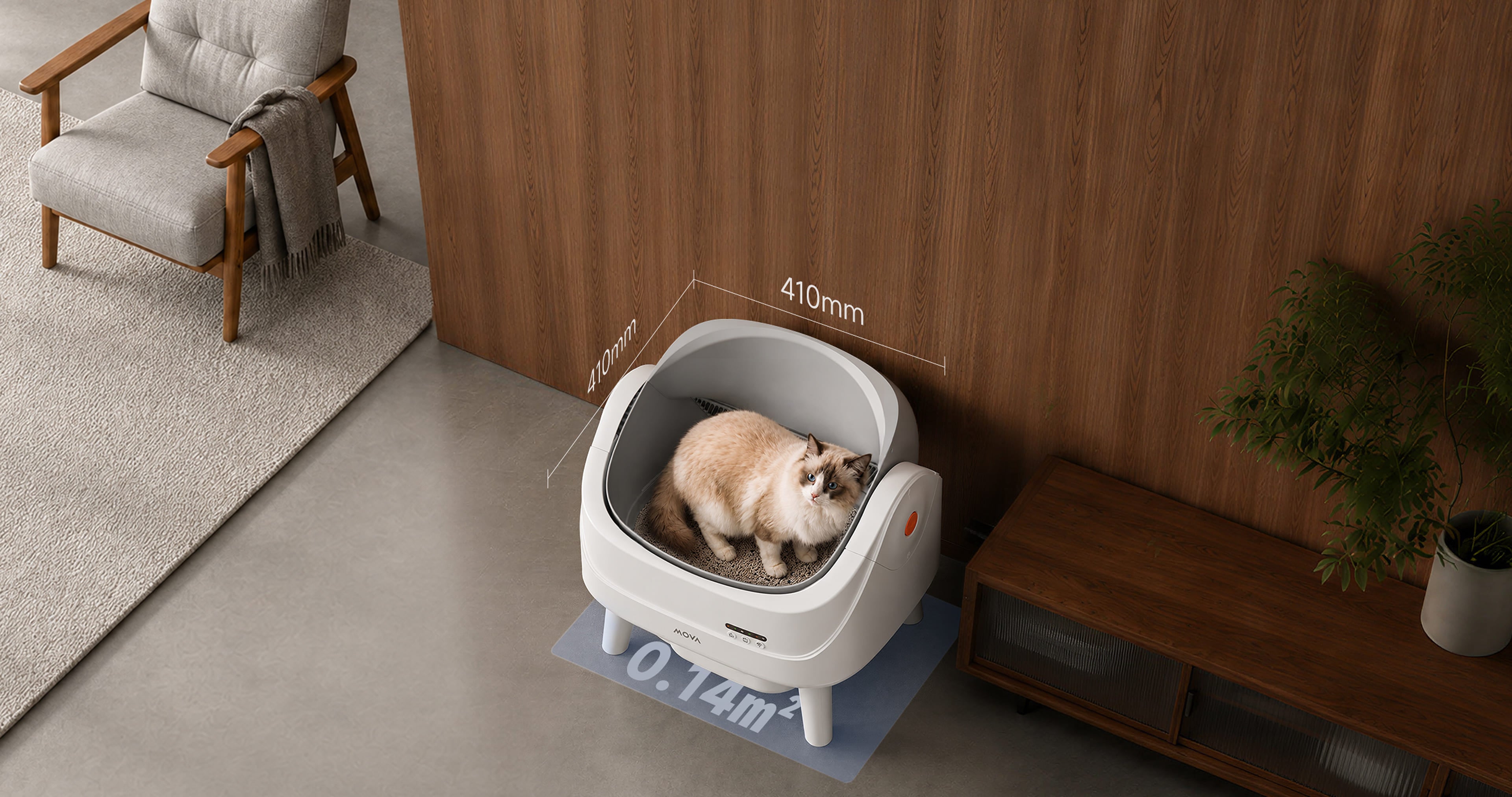 MOVA LB10 Air Self-Cleaning Litter Box Open Invitation: Dig, Bury, Stay Clean