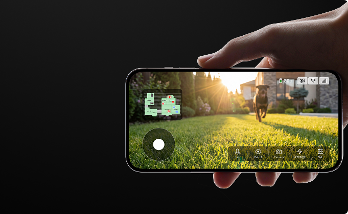 Live Video Tracking - AI Dual-Vision keeps a continuous 
eye on your yard.