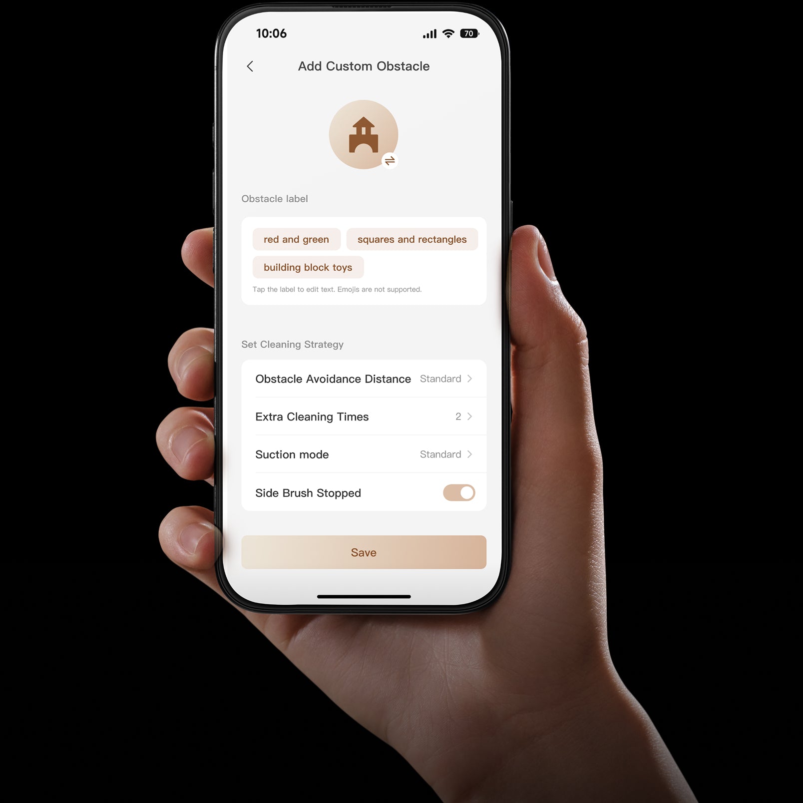 Customizable Object Avoidance via App
